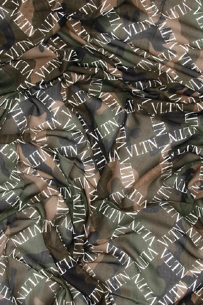 Shop Valentino Vltn Camouflage Printed Scarf In Multi