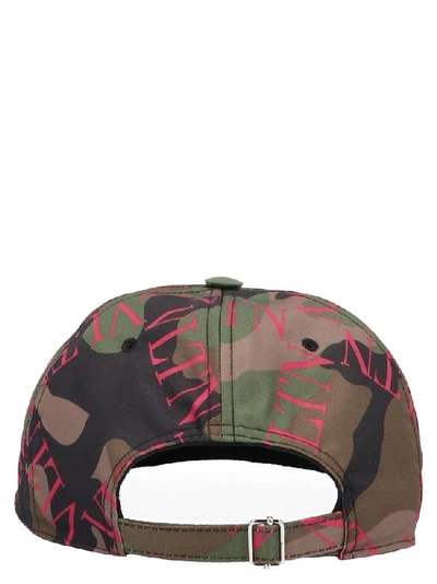 Shop Valentino Camouflage Logo Print Baseball Cap In Multi