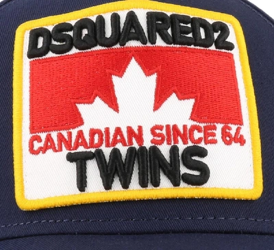 Shop Dsquared2 Logo Patch Cap In Blue