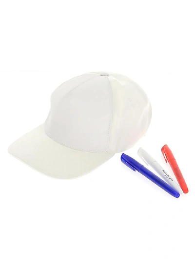Shop Maison Margiela Baseball Cap And Pen Set In White