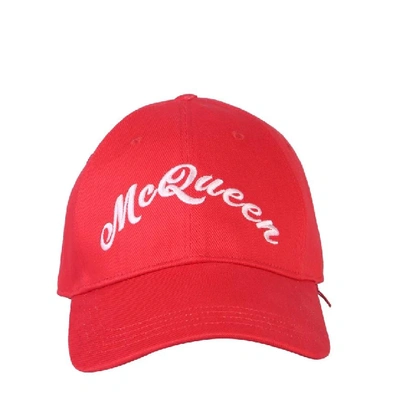 Shop Alexander Mcqueen Logo Cap In Red