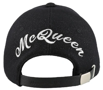 Shop Alexander Mcqueen Logo Back Cap In Black