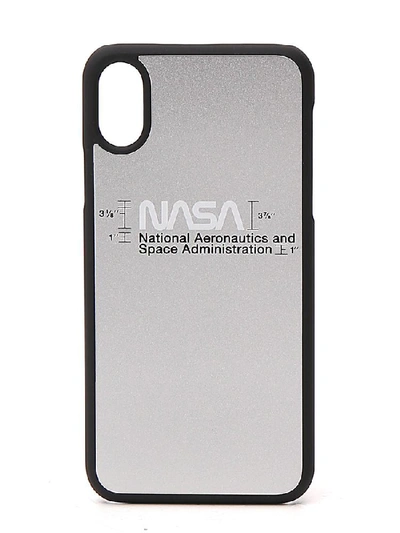 Shop Heron Preston Nasa Logo Print Iphone Xs Case In Silver