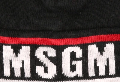 Shop Msgm Logo Knitted Beanie In Black