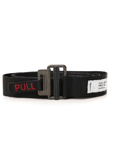 Shop Heron Preston Logo Embroidered Buckle Belt In Black