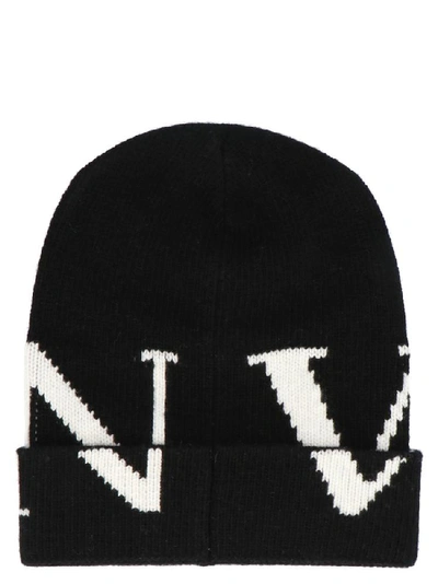 Shop Valentino Vltn Knit Beanie In Black