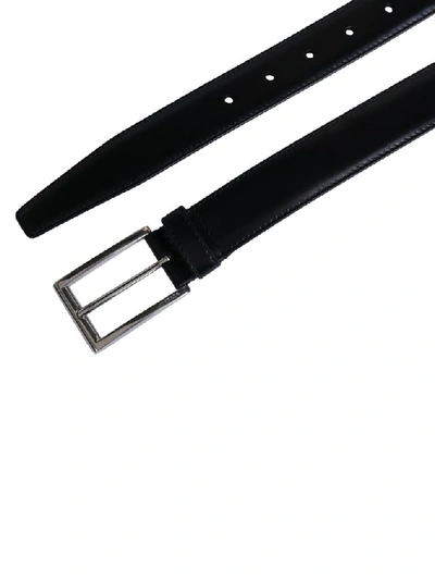 Shop Prada Logo Metal Buckle Belt In Black