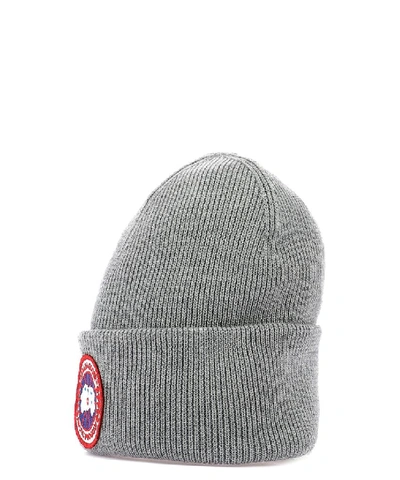 Shop Canada Goose Knitted Beanie In Grey