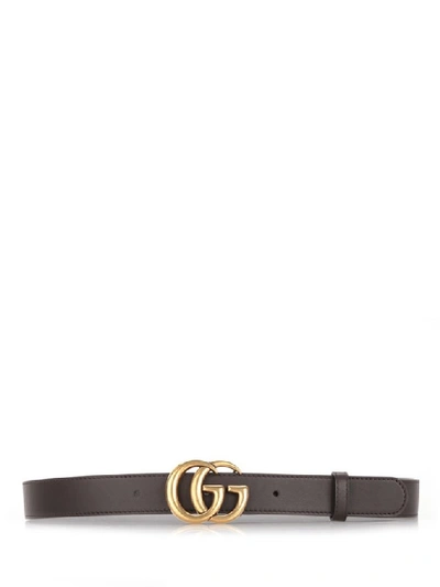 Gucci Gg Buckle Leather Belt In Brown | ModeSens