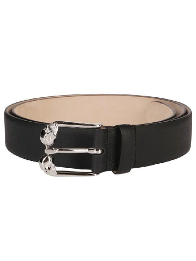 Shop Alexander Mcqueen Skull Buckle Belt In Black