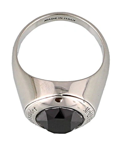 Shop Alexander Mcqueen Stone Signet Ring In Silver