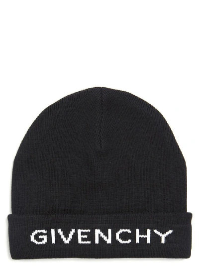 Shop Givenchy Turned Up Logo Beanie In Black