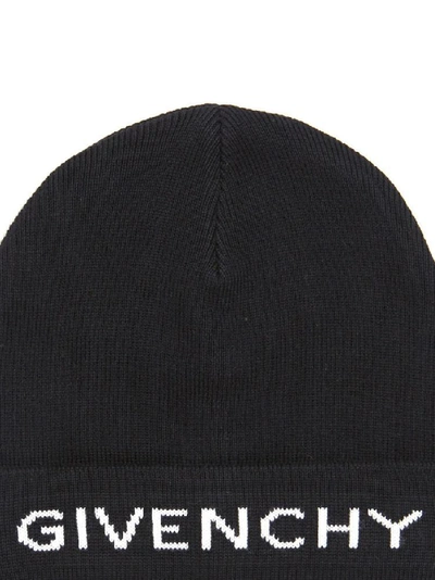 Shop Givenchy Turned Up Logo Beanie In Black