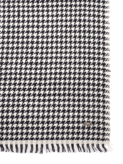 Shop Saint Laurent Checked Scarf In Multi