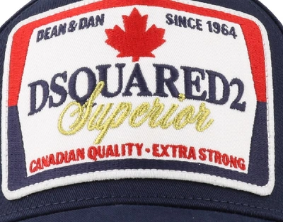 Shop Dsquared2 Logo Patch Baseball Cap In Blue