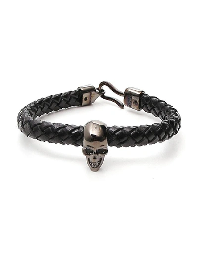 Shop Alexander Mcqueen Skull Pendant Bracelet In Black
