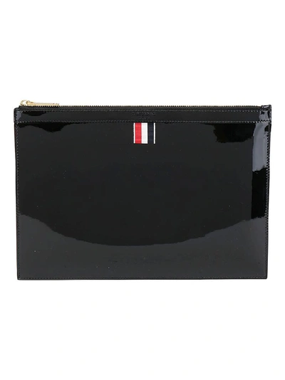 Shop Thom Browne Zipped Tablet Holder In Black