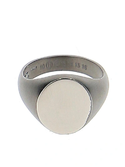 Shop Maison Margiela Circular Ring In Silver