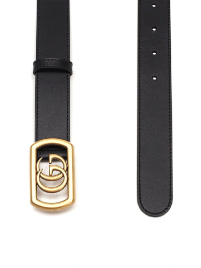Shop Gucci Framed Gg Buckle Belt In Black