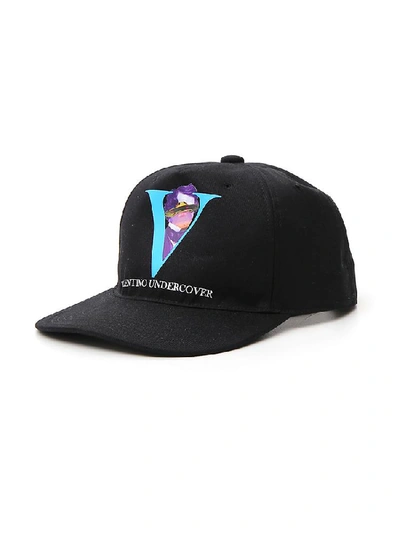 Shop Valentino X Undercover Ufo V Logo Print Baseball Cap In Black