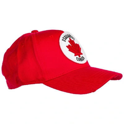 Shop Dsquared2 Embroidered Logo Patch Cap In Red