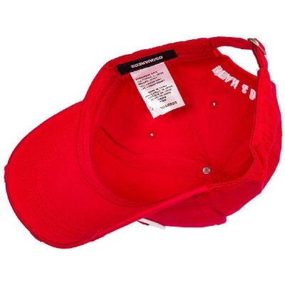 Shop Dsquared2 Embroidered Logo Patch Cap In Red