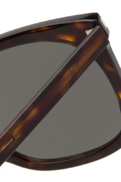 Shop Saint Laurent Eyewear Tortoiseshell Sunglasses In Brown