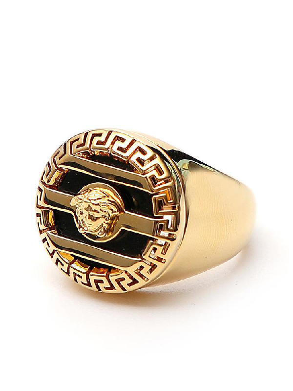 round 3d greek key medusa ring