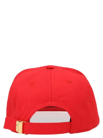 Shop Versace Logo Baseball Cap In Red