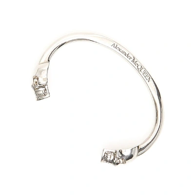 Shop Alexander Mcqueen Skulls Bracelet In Silver
