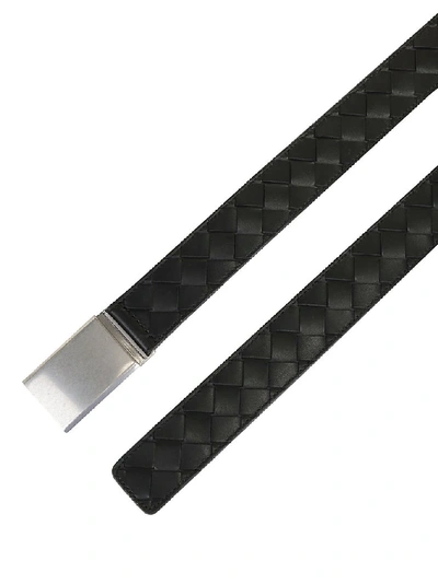 Shop Bottega Veneta Intrecciato Buckle Belt In Black