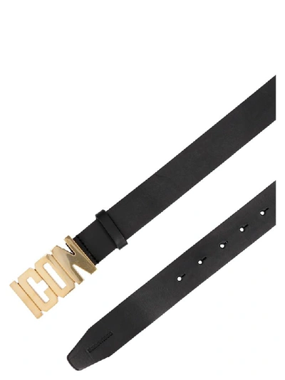 Shop Dsquared2 Icon Plate Buckle Belt In Black