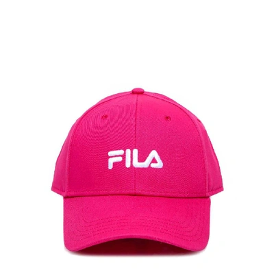 Shop Fila Logo Embroidered Baseball Cap In Pink