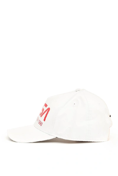 Shop Heron Preston Nasa Print Baseball Cap In White