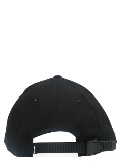 Shop Diesel Logo Embroidered Baseball Cap In Black