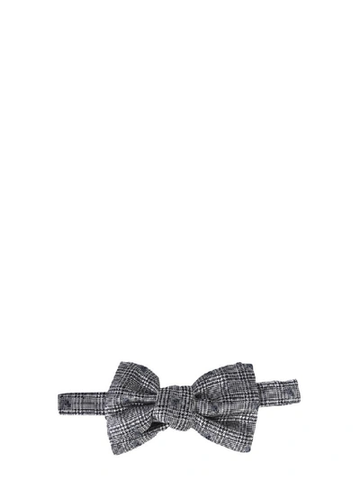 Shop Alexander Mcqueen Checked Bow Tie In Grey