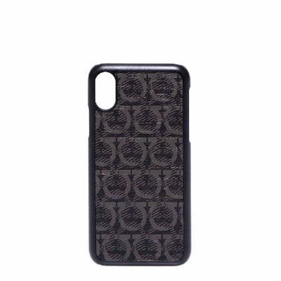 Shop Ferragamo Salvatore  Monogram Printed Iphone Case In Black