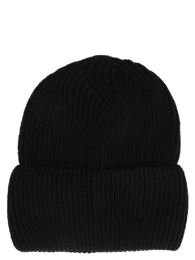 Shop Versace Logo Embroidered Beanie In Black