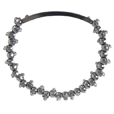 Shop Alexander Mcqueen Skull Bracelet In Grey