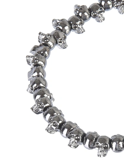 Shop Alexander Mcqueen Skull Bracelet In Grey