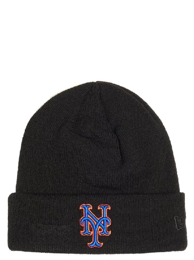 Shop Marcelo Burlon County Of Milan Ny Mets Embroidered Beanie In Black