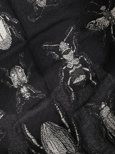 Shop Alexander Mcqueen Insect Print Scarf In Black