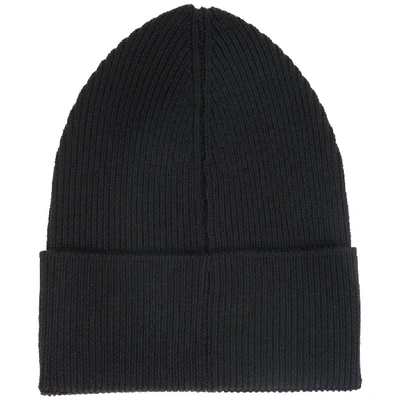 Shop Dsquared2 Logo Patch Ribbed Beanie In Black