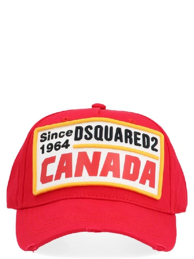 Shop Dsquared2 Logo Patch Baseball Cap In Red