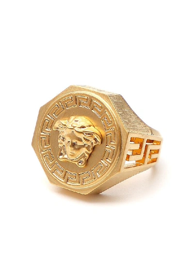 Shop Versace Gold Tone Medusa Ring