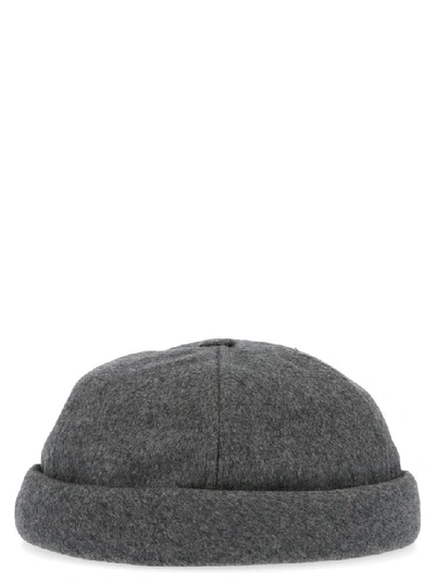 Shop Junya Watanabe Contrast Detail Hat In Grey