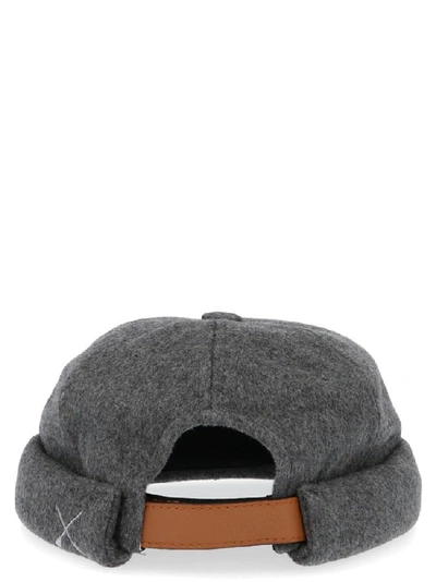 Shop Junya Watanabe Contrast Detail Hat In Grey