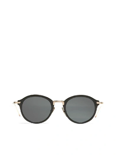 Shop Thom Browne Eyewear Round Sunglasses In Black