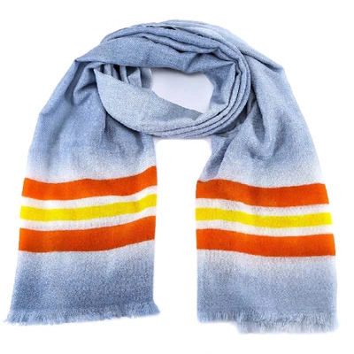 Shop Valentino Vltn Striped Scarf In Multi