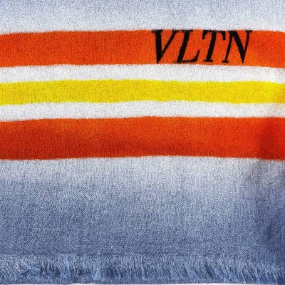 Shop Valentino Vltn Striped Scarf In Multi